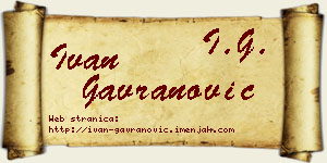 Ivan Gavranović vizit kartica